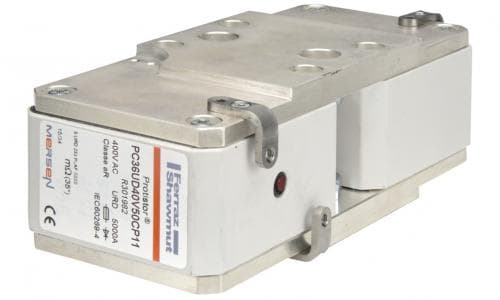 Mersen R301982 R301982 Mersen - Square Body High-Speed Fuse Protistor® Size 2x33 aR 400VAC IEC 400VAC UL 5000A With Striker Plates with Metric Threaded Holes Mersen R301982 R301982 Mersen - Square Body High-Speed Fuse Protistor® Size 2x33 aR 400VAC IEC 400VAC UL 5000A With Striker Plates with Metric Threaded Holes