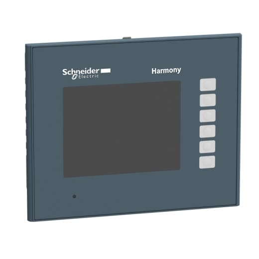 Schneider Electric HMIGTO1310FC Schneider Electric HMIGTO1310FC is a coated operator dialogue touchscreen HMI/Programmable Terminal (PT) featuring the Schneider Electric logo, equipped with 6 function keys and capable of managing 32 groups of 64 recipes, totaling up to 1024 ingredients. It includes recipe curves, a log alarm log, and a built-in real-time clock. This unit offers connectivity through a USB mini-B port, a USB type A port, and two RJ45 ports, supporting communication protocols such as Modbus, Modbus TCP/IP, Uni-TE, RS-232C, RS-485, and Ethernet TCP/IP. It requires a 24Vdc power supply and is designed for flush mounting. The HMIGTO1310FC operates within an ambient air temperature range of 0 to +50°C and offers a degree of protection rated at IP65, IP67, and NEMA 4X. It has a memory capacity of 96MB for applications and features a 3.5" QVGA TFT 65K color display with LED backlight, supporting a pixel count of 320x240. The device is designed to withstand ambient air temperatures ranging from -20 to +60°C during storage and runs on the Magelis operating system. Its electrical durability is rated at 50,000 hours for the backlight. Schneider Electric HMIGTO1310FC Schneider Electric HMIGTO1310FC is a coated operator dialogue touchscreen HMI/Programmable Terminal (PT) featuring the Schneider Electric logo, equipped with 6 function keys and capable of managing 32 groups of 64 recipes, totaling up to 1024 ingredients. It includes recipe curves, a log alarm log, and a built-in real-time clock. This unit offers connectivity through a USB mini-B port, a USB type A port, and two RJ45 ports, supporting communication protocols such as Modbus, Modbus TCP/IP, Uni-TE, RS-232C, RS-485, and Ethernet TCP/IP. It requires a 24Vdc power supply and is designed for flush mounting. The HMIGTO1310FC operates within an ambient air temperature range of 0 to +50°C and offers a degree of protection rated at IP65, IP67, and NEMA 4X. It has a memory capacity of 96MB for applications and features a 3.5" QVGA TFT 65K color display with LED backlight, supporting a pixel count of 320x240. The device is designed to withstand ambient air temperatures ranging from -20 to +60°C during storage and runs on the Magelis operating system. Its electrical durability is rated at 50,000 hours for the backlight.