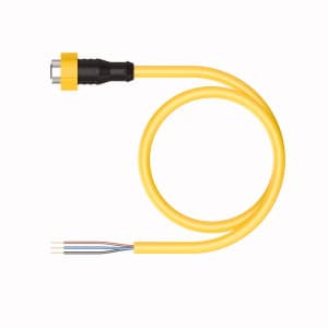 Turck EKRT-A4.300-GC2Y-10 Actuator and Sensor Cordset, Connection Cable, Cable length (L) 10 m, M12, Female, Straight, 3-pin, Torque sleeve, Instrumentation Tray Cable, Yellow PVC jacket, 3X22 AWG, Sunlight Resistant, -40 Cold Bend Rating, Oil Resistant, Flame Ratings: UL 1685 FT4, UL1061, CSA FT4 Turck EKRT-A4.300-GC2Y-10 Actuator and Sensor Cordset, Connection Cable, Cable length (L) 10 m, M12, Female, Straight, 3-pin, Torque sleeve, Instrumentation Tray Cable, Yellow PVC jacket, 3X22 AWG, Sunlight Resistant, -40 Cold Bend Rating, Oil Resistant, Flame Ratings: UL 1685 FT4, UL1061, CSA FT4
