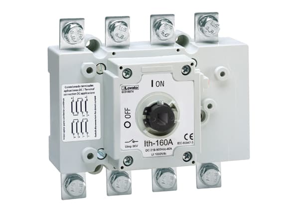 Lovato Electric GE0315DT4 GE0315DT4 Lovato - Four-pole switch disconnectors, for photovoltaic applications, direct operating and door-coupling version, 315A Lovato Electric GE0315DT4 GE0315DT4 Lovato - Four-pole switch disconnectors, for photovoltaic applications, direct operating and door-coupling version, 315A
