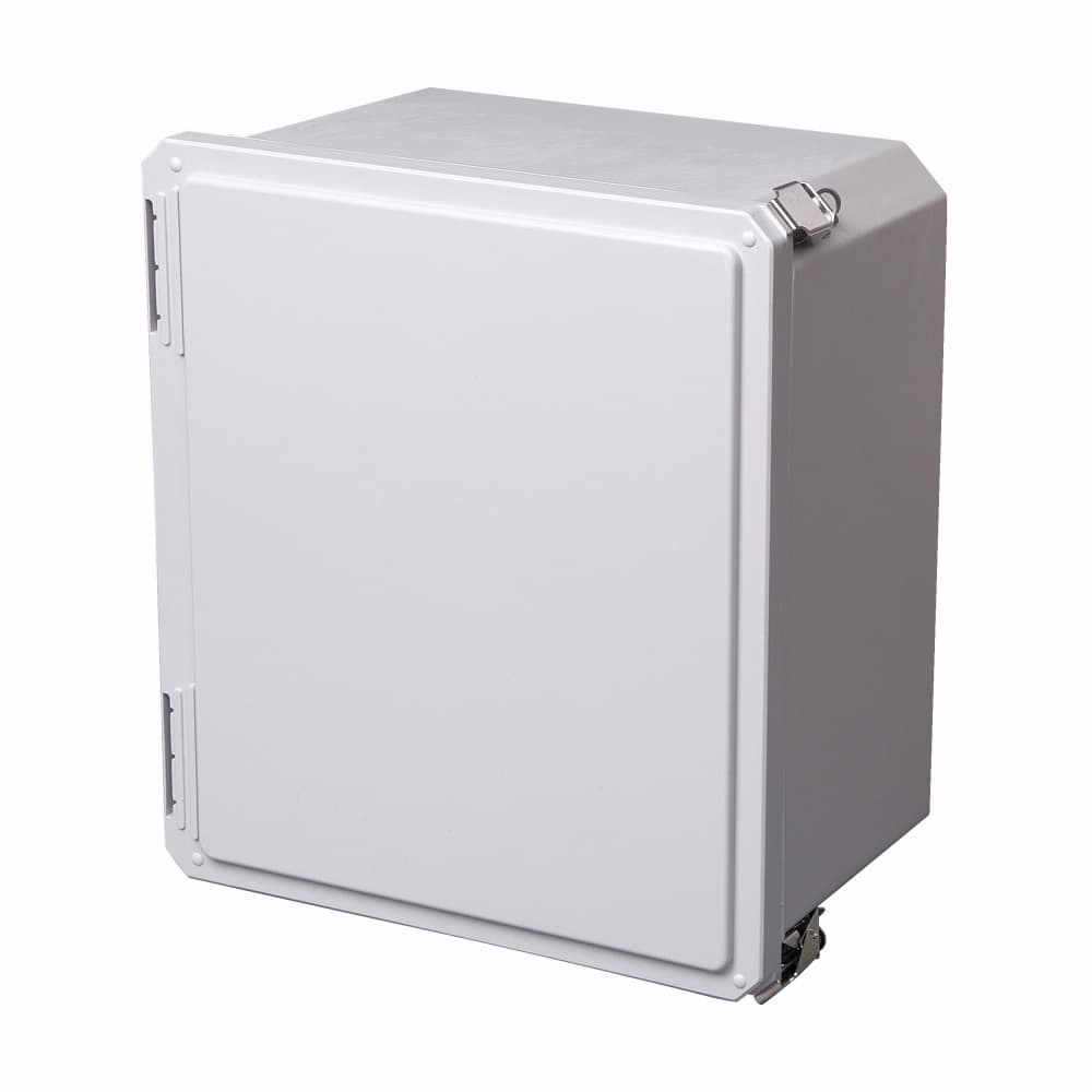 Eaton 12106-SDFQR Eaton B-Line series JIC panel enclosure, 11.42" height, 6.31" length, 11.83" width, NEMA 4X, Hinged cover, SDFQR enclosure, Wall mount, Medium single door, Optional external mounting feet, Fiberglass, Seamless poured in-place gasket Eaton 12106-SDFQR Eaton B-Line series JIC panel enclosure, 11.42" height, 6.31" length, 11.83" width, NEMA 4X, Hinged cover, SDFQR enclosure, Wall mount, Medium single door, Optional external mounting feet, Fiberglass, Seamless poured in-place gasket
