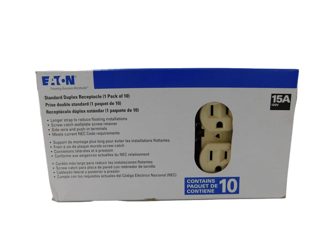 Eaton 270V-10-LW Eaton 270V-10-LW Wallplates and Accessories Wallplate 15A 125V Ivory 10BOX 2 Gang Eaton 270V-10-LW Eaton 270V-10-LW Wallplates and Accessories Wallplate 15A 125V Ivory 10BOX 2 Gang