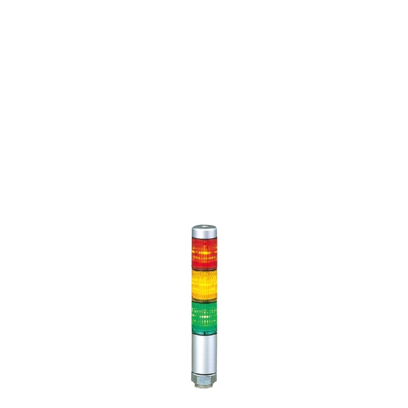 Patlite MPS-302-RYG 30mm 3-Tier LED Signal Tower, 24V AC/DC, Direct Mount, Short Silver Body, LED: Red, Amber, Green Patlite MPS-302-RYG 30mm 3-Tier LED Signal Tower, 24V AC/DC, Direct Mount, Short Silver Body, LED: Red, Amber, Green