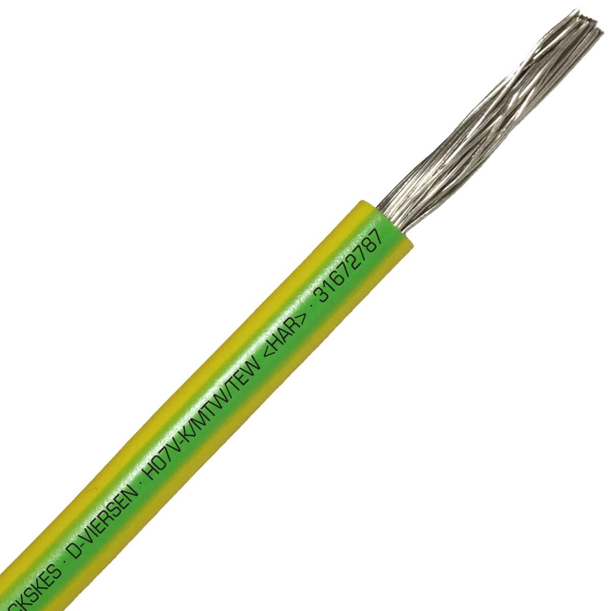 SAB 31672787 H07V-K/MTW/TEW- (HAR/UL/CSA/CE) - 10 AWG hook-up wire, Green/Yellow SAB 31672787 H07V-K/MTW/TEW- (HAR/UL/CSA/CE) - 10 AWG hook-up wire, Green/Yellow