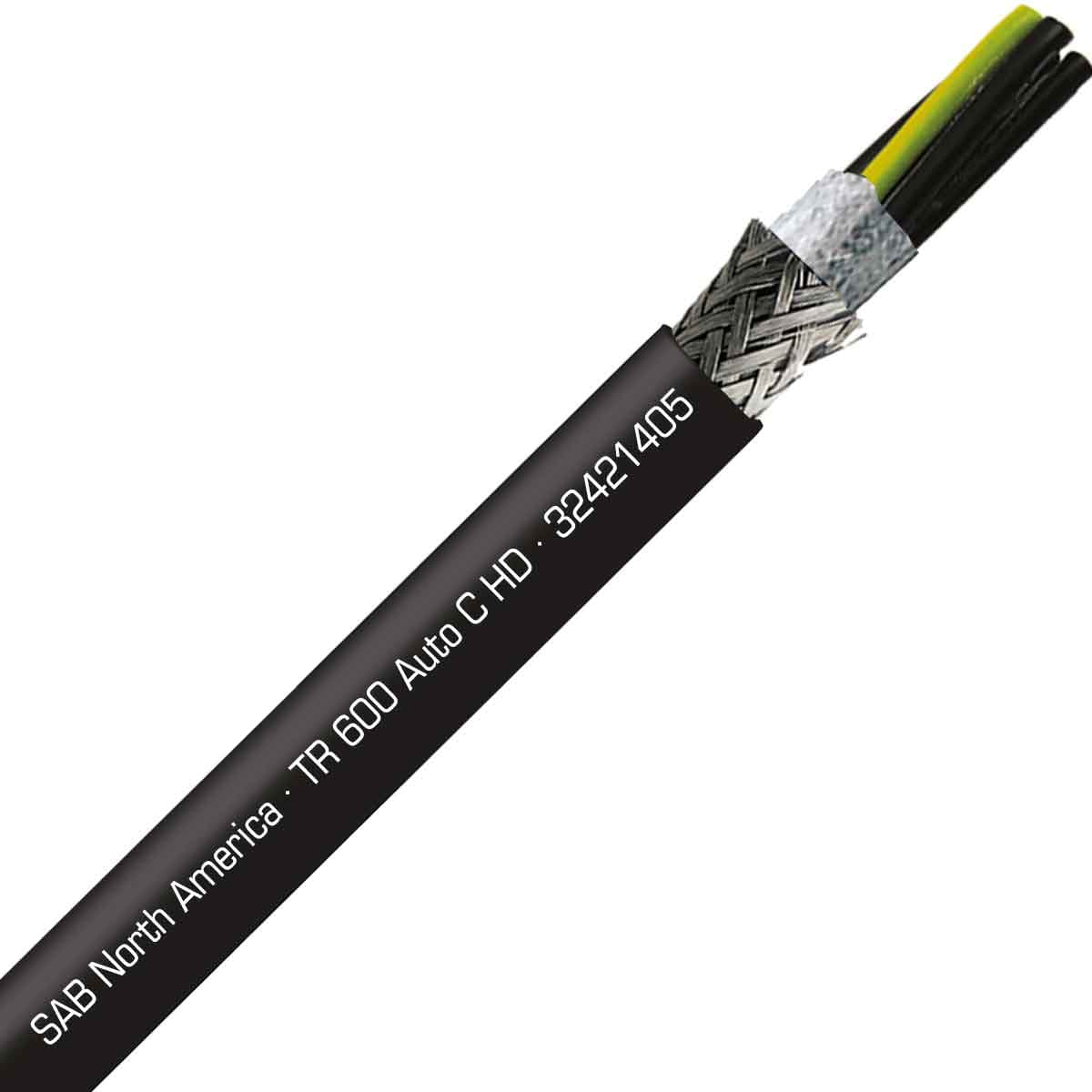 SAB 32421405 TR 600 Auto C HD - 14 AWG/5c, shielded continuous flex exposed run TPE tray cable, UL, CSA, CE, RoHS SAB 32421405 TR 600 Auto C HD - 14 AWG/5c, shielded continuous flex exposed run TPE tray cable, UL, CSA, CE, RoHS