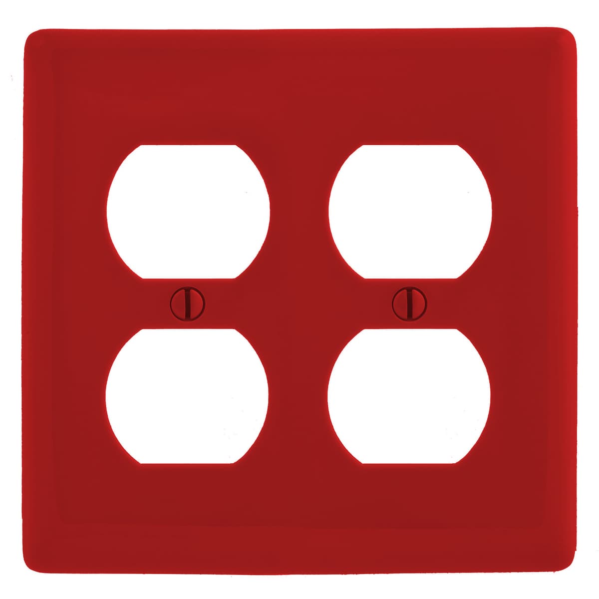 Hubbell NP82R Wallplates and Box Covers, Wallplate, Nylon, 2-Gang, 2) Duplex, Red  ; Reinforcement ribs for extra strength ; Captive screw feature holds mounting screw in place ; High-impact, self-extinguishing nylon material ; Standard Size is 1/8" larger to give you  Hubbell NP82R Wallplates and Box Covers, Wallplate, Nylon, 2-Gang, 2) Duplex, Red  ; Reinforcement ribs for extra strength ; Captive screw feature holds mounting screw in place ; High-impact, self-extinguishing nylon material ; Standard Size is 1/8" larger to give you