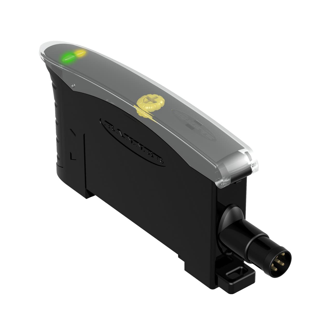 Banner D10AFPGYQ Banner Engineering D10AFPGYQ is an amplifier designed for sensor applications, featuring a DIN rail mount for easy installation. It has a net width of 11 mm and is constructed with a thermoplastic housing and a polycarbonate (PC) cover. This part operates within an ambient air temperature range of -20 to +55 °C and offers a degree of protection rated at IP50 NEMA 1. It emits a visible green light and has a response time of 200ms / 0.2 s. The D10AFPGYQ includes 1 x digital output (NPN/PNP transistor) and is shaped rectangularly. It is part of the D10 series and is characterized by high-performance fiber optic sensor amplifier functions with potentiometer adjustment for precise control. The connection is facilitated by a pre-equipped 4-pin Pico-style M8 connector, and it requires a supply voltage of 10Vdc-30Vdc (12Vdc / 24Vdc nom.). The net depth and height of the part are 36 mm and 69 mm, respectively. Banner D10AFPGYQ Banner Engineering D10AFPGYQ is an amplifier designed for sensor applications, featuring a DIN rail mount for easy installation. It has a net width of 11 mm and is constructed with a thermoplastic housing and a polycarbonate (PC) cover. This part operates within an ambient air temperature range of -20 to +55 °C and offers a degree of protection rated at IP50 NEMA 1. It emits a visible green light and has a response time of 200ms / 0.2 s. The D10AFPGYQ includes 1 x digital output (NPN/PNP transistor) and is shaped rectangularly. It is part of the D10 series and is characterized by high-performance fiber optic sensor amplifier functions with potentiometer adjustment for precise control. The connection is facilitated by a pre-equipped 4-pin Pico-style M8 connector, and it requires a supply voltage of 10Vdc-30Vdc (12Vdc / 24Vdc nom.). The net depth and height of the part are 36 mm and 69 mm, respectively.