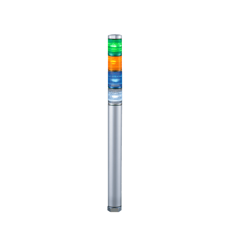 Patlite MP-402-GYBC 30mm 4-Tier LED Signal Tower, 24V AC/DC, Direct Mount, Silver Body, LED: Green, Amber, Blue, White Patlite MP-402-GYBC 30mm 4-Tier LED Signal Tower, 24V AC/DC, Direct Mount, Silver Body, LED: Green, Amber, Blue, White
