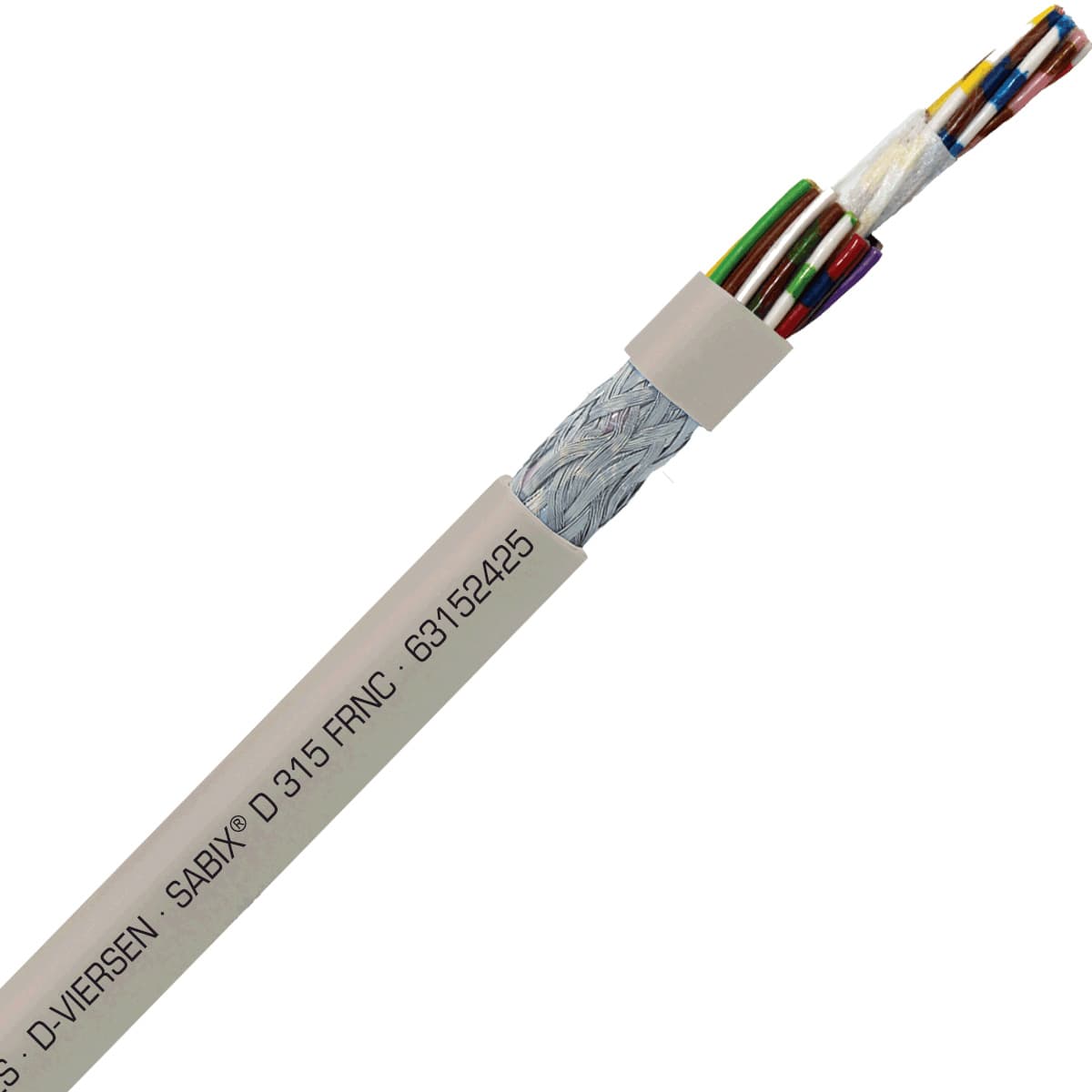 SAB 63152425 SABIX D 315 FRNC -24 AWG/24c, halogen-free flame retardant flexible SABIX data cable, CE, RoHS SAB 63152425 SABIX D 315 FRNC -24 AWG/24c, halogen-free flame retardant flexible SABIX data cable, CE, RoHS