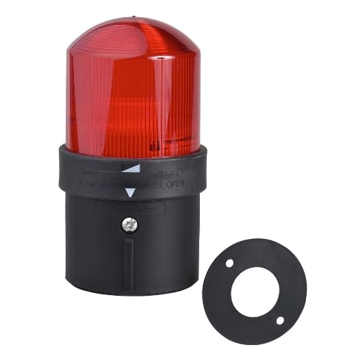Schneider Electric XVBL34 Schneider Electric XVBL34 is a modular tower light from the XVB sub-range, designed for illuminated beacon applications with steady light signaling in a single tier. This cylindrical-shaped unit offers a degree of protection rated at IP66 and IP65 when mounted on the fixing base XVBZ0. It operates with a control voltage of 250 Vac and 250 Vdc, and a supply voltage of 250 V for both AC and DC configurations. The XVBL34 features a diameter of 70 mm and emits a steady red light. Schneider Electric XVBL34 Schneider Electric XVBL34 is a modular tower light from the XVB sub-range, designed for illuminated beacon applications with steady light signaling in a single tier. This cylindrical-shaped unit offers a degree of protection rated at IP66 and IP65 when mounted on the fixing base XVBZ0. It operates with a control voltage of 250 Vac and 250 Vdc, and a supply voltage of 250 V for both AC and DC configurations. The XVBL34 features a diameter of 70 mm and emits a steady red light.
