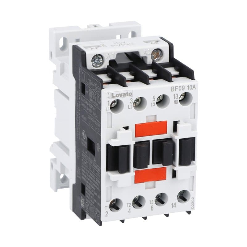 Lovato Electric BF0910A23060 BF0910A23060 Lovato - Three-pole contactor, IEC operating current Ie (AC3) = 9A, AC coil 60Hz, 230VAC, 1NO auxiliary contact Lovato Electric BF0910A23060 BF0910A23060 Lovato - Three-pole contactor, IEC operating current Ie (AC3) = 9A, AC coil 60Hz, 230VAC, 1NO auxiliary contact
