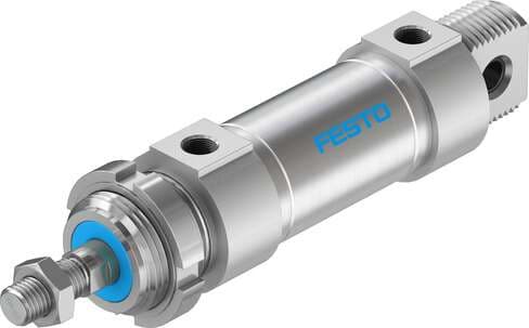 Festo 195980 round cylinder DSNU-32-25-P-A For position sensing, with elastic cushioning rings in end positions. Various mounting options, with or without additional mounting components. Stroke: 25 mm, Piston diameter: 32 mm, Piston rod thread: M10x1,25, Cushioning: P Festo 195980 round cylinder DSNU-32-25-P-A For position sensing, with elastic cushioning rings in end positions. Various mounting options, with or without additional mounting components. Stroke: 25 mm, Piston diameter: 32 mm, Piston rod thread: M10x1,25, Cushioning: P
