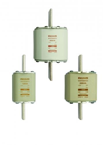 Mersen V1028716A NH fuse-link gTr, 400VAC, size 3, 500KVA, top indicator/live tags Mersen V1028716A NH fuse-link gTr, 400VAC, size 3, 500KVA, top indicator/live tags