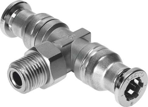 Festo 164204 push-in T-fitting CRQST-1/4-8 360° orientable, male thread with external hexagon. Size: Standard, Nominal size: 5 mm, Assembly position: Any, Design: T-shaped, Container size: 1 Festo 164204 push-in T-fitting CRQST-1/4-8 360° orientable, male thread with external hexagon. Size: Standard, Nominal size: 5 mm, Assembly position: Any, Design: T-shaped, Container size: 1
