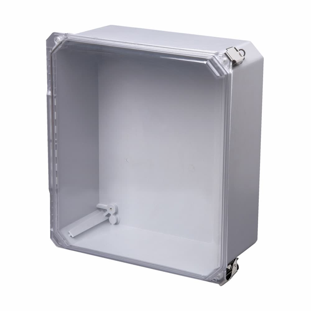 Eaton 12106-SDFQRCC Eaton B-Line series JIC panel enclosure, 13.45" height, 6.31" length, 11.83" width, NEMA 4X, Hinged cover, SDFQRCC enclosure, Wall mount, Medium single door, Optional external mounting feet, Fiberglass, Seamless poured in-place gasket Eaton 12106-SDFQRCC Eaton B-Line series JIC panel enclosure, 13.45" height, 6.31" length, 11.83" width, NEMA 4X, Hinged cover, SDFQRCC enclosure, Wall mount, Medium single door, Optional external mounting feet, Fiberglass, Seamless poured in-place gasket