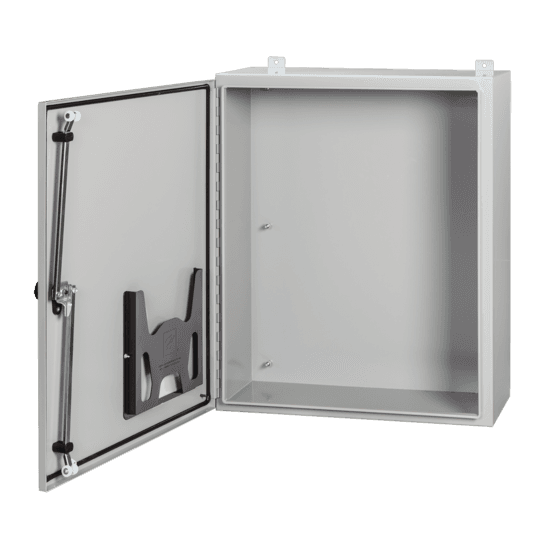 Hoffman A60H36JLP3PT Continuous Hinge with 3-Point Latch, Type 4, 60.00x36.00x24.00, Gray, Steel Hoffman A60H36JLP3PT Continuous Hinge with 3-Point Latch, Type 4, 60.00x36.00x24.00, Gray, Steel