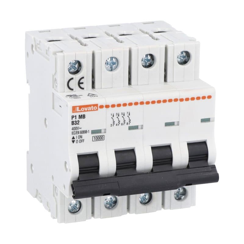 Lovato Electric P1MB4PB04 P1MB4PB04 Lovato - Miniature circuit breaker, 4P - 10kA. 4 modules, characteristic B, 4A Lovato Electric P1MB4PB04 P1MB4PB04 Lovato - Miniature circuit breaker, 4P - 10kA. 4 modules, characteristic B, 4A
