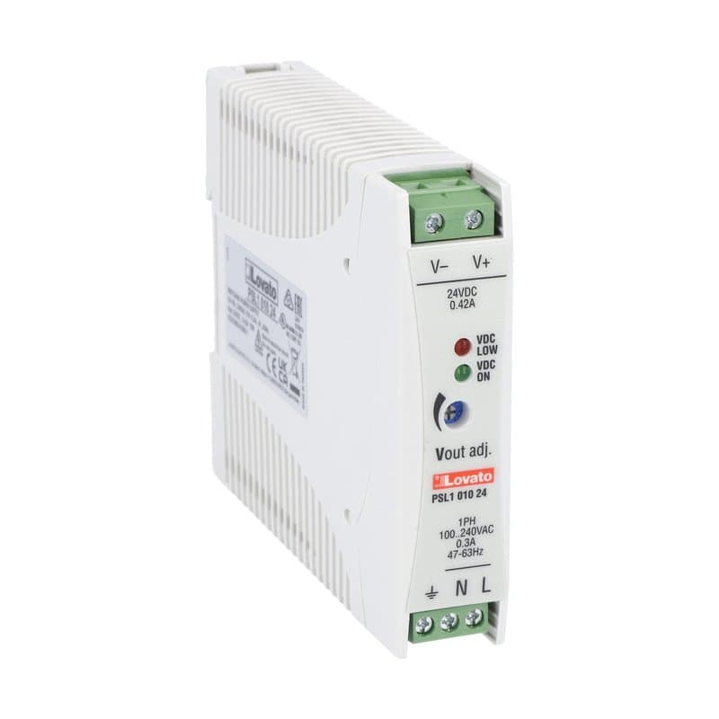 Lovato Electric PSL101024 PSL101024 Lovato - DIN rail switching power supply, single-phase. 24VDC, 0.42A/10W Lovato Electric PSL101024 PSL101024 Lovato - DIN rail switching power supply, single-phase. 24VDC, 0.42A/10W