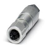 Phoenix Contact 1414586 Data connector, Ethernet CAT6A (10 Gbps), 8-position, halogen-free, shielded, Socket straight M12 SPEEDCON, Coding: X, Insulation displacement connection, knurl material: Zinc die-cast, nickel-plated, external cable diameter 5 mm ... 9.7 mm Phoenix Contact 1414586 Data connector, Ethernet CAT6A (10 Gbps), 8-position, halogen-free, shielded, Socket straight M12 SPEEDCON, Coding: X, Insulation displacement connection, knurl material: Zinc die-cast, nickel-plated, external cable diameter 5 mm ... 9.7 mm