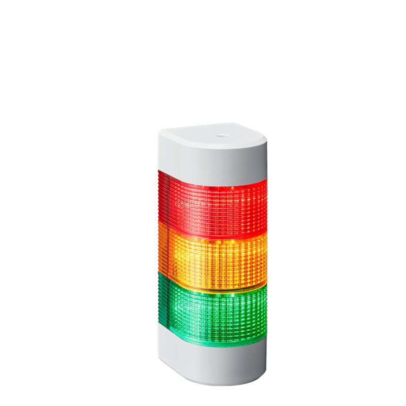 Patlite WME-3M2DFB-RYG 3-tier, 80mm Profile Wall Mount Signal Tower; Off-white body, Red, Amber and Green LED Lights Patlite WME-3M2DFB-RYG 3-tier, 80mm Profile Wall Mount Signal Tower; Off-white body, Red, Amber and Green LED Lights
