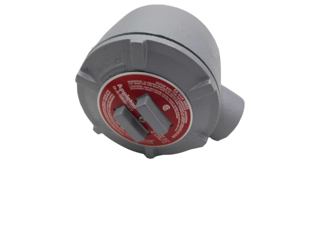 Appleton GRLB125 1-1/4" GRLB Hub, 31 Cu Inch, Zinc Electroplated/Chromate/Epoxy Powder Coated, Malleable Iron, LB-Type Appleton GRLB125 1-1/4" GRLB Hub, 31 Cu Inch, Zinc Electroplated/Chromate/Epoxy Powder Coated, Malleable Iron, LB-Type
