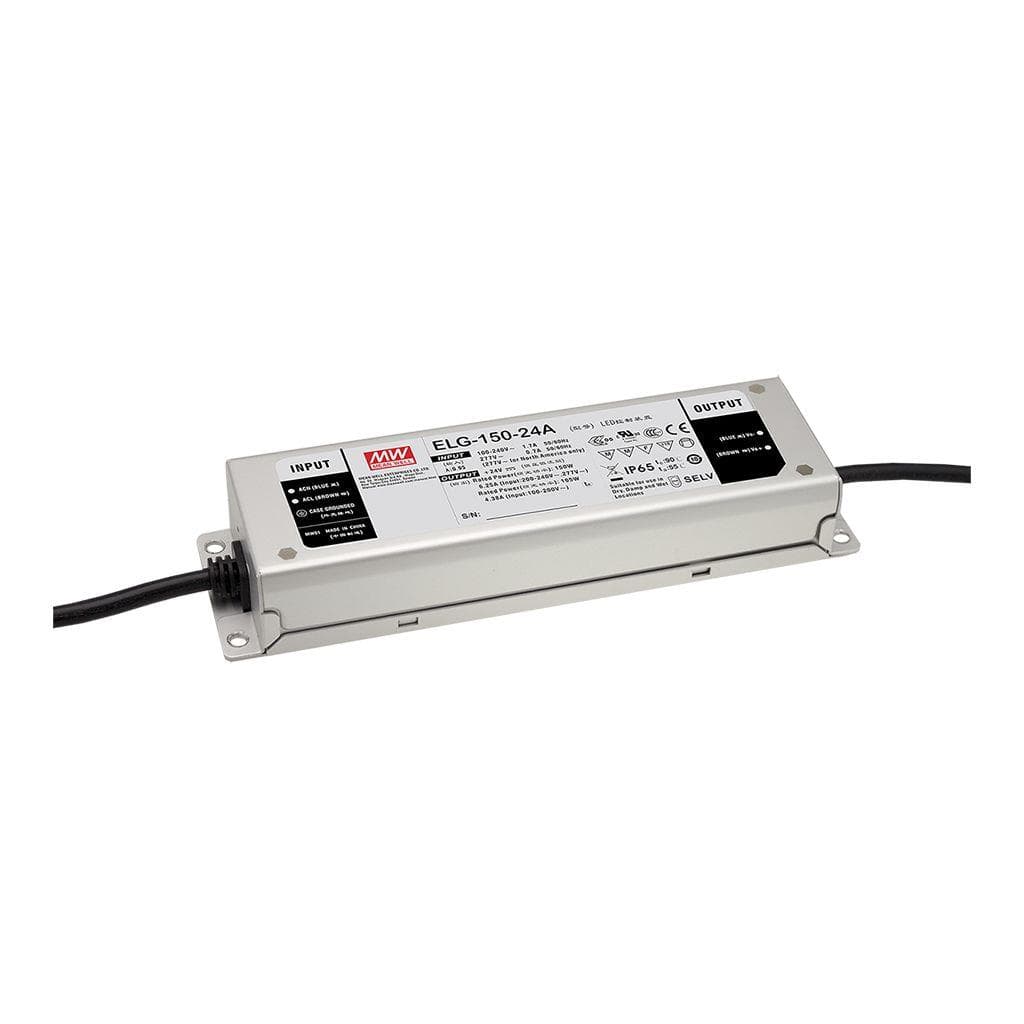 MEAN WELL ELG-150-12D2-3Y AC-DC Single output LED Driver Mix Mode (CV+CC) with PFC; 3 wire input; Output 12VDC at 10A; Smart timer dimming and programmable function; IP67; Cable output MEAN WELL ELG-150-12D2-3Y AC-DC Single output LED Driver Mix Mode (CV+CC) with PFC; 3 wire input; Output 12VDC at 10A; Smart timer dimming and programmable function; IP67; Cable output
