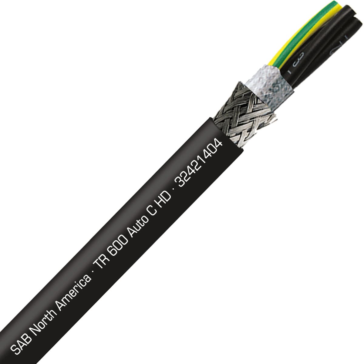 SAB 32421404 TR 600 Auto C HD - 14 AWG/4c, shielded continuous flex exposed run TPE tray cable, UL, CSA, CE, RoHS SAB 32421404 TR 600 Auto C HD - 14 AWG/4c, shielded continuous flex exposed run TPE tray cable, UL, CSA, CE, RoHS