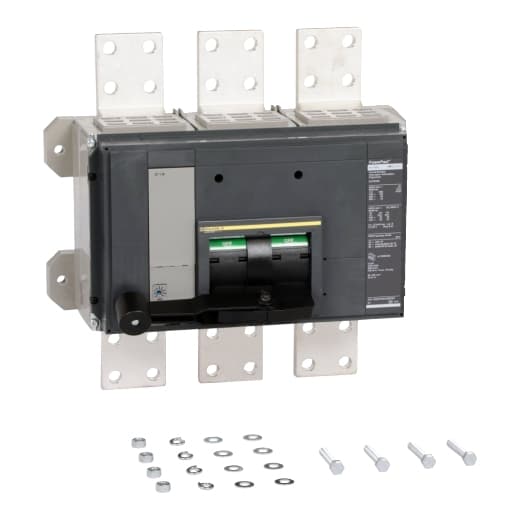 Schneider Electric RJF36160 Square D by Schneider Electric RJF36160 is a molded case circuit breaker (MCCB) within the PowerPact RJF sub-range. This MCCB features a busbar connection type and is designed with 3 poles. It offers long-time protection (L) with a fixed setting. The rated current for this device is 1600A, and it operates at a rated voltage of 600V AC. It is designed for mounting on a mounting plate. The trip current rating is set at 1600 AT, with a frame current rating of 3000 AF. The short circuit breaking rating varies with voltage: 100kA at 240Vac, 65kA at both 480Y/277Vac and 480Vac, and 25kA at both 600Y/347Vac and 600Vac. All three poles are protected, and the trip unit type is an ET1.0I (LI) Electronic, ensuring precise operation under fault conditions. Schneider Electric RJF36160 Square D by Schneider Electric RJF36160 is a molded case circuit breaker (MCCB) within the PowerPact RJF sub-range. This MCCB features a busbar connection type and is designed with 3 poles. It offers long-time protection (L) with a fixed setting. The rated current for this device is 1600A, and it operates at a rated voltage of 600V AC. It is designed for mounting on a mounting plate. The trip current rating is set at 1600 AT, with a frame current rating of 3000 AF. The short circuit breaking rating varies with voltage: 100kA at 240Vac, 65kA at both 480Y/277Vac and 480Vac, and 25kA at both 600Y/347Vac and 600Vac. All three poles are protected, and the trip unit type is an ET1.0I (LI) Electronic, ensuring precise operation under fault conditions.