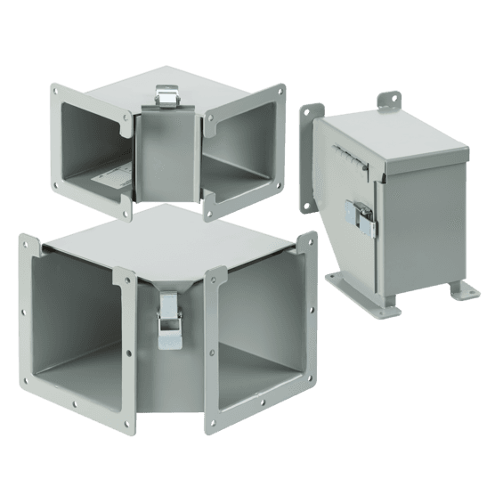 Hoffman F88LE9A 90-Degree Elbows, 8.00x8.00, Gray, Steel, Top Opening Hoffman F88LE9A 90-Degree Elbows, 8.00x8.00, Gray, Steel, Top Opening