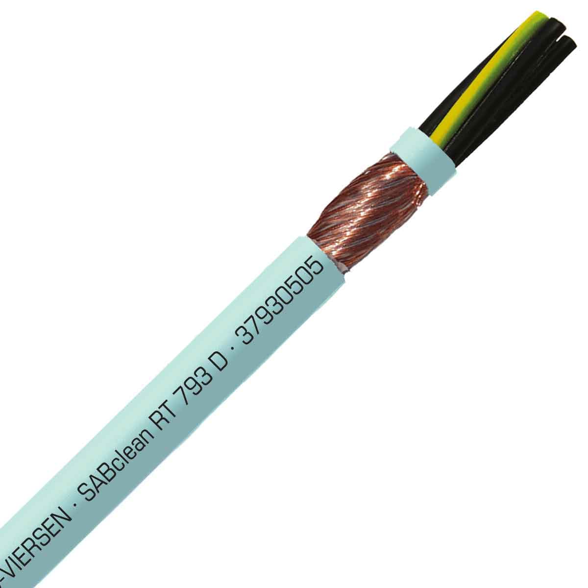 SAB 37930505 SABclean RT 793 D - 22 AWG/5c, TPE clean room shielded torsional cable, ±360° torsion SAB 37930505 SABclean RT 793 D - 22 AWG/5c, TPE clean room shielded torsional cable, ±360° torsion