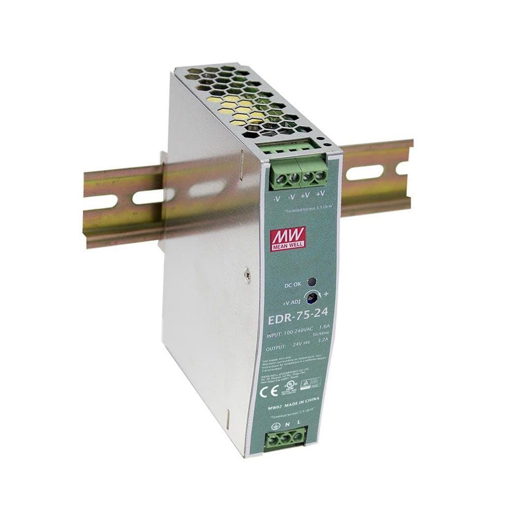 MEAN WELL EDR-75-48 AC-DC Industrial DIN rail power supply; Output 48V at 1.6A; metal case MEAN WELL EDR-75-48 AC-DC Industrial DIN rail power supply; Output 48V at 1.6A; metal case