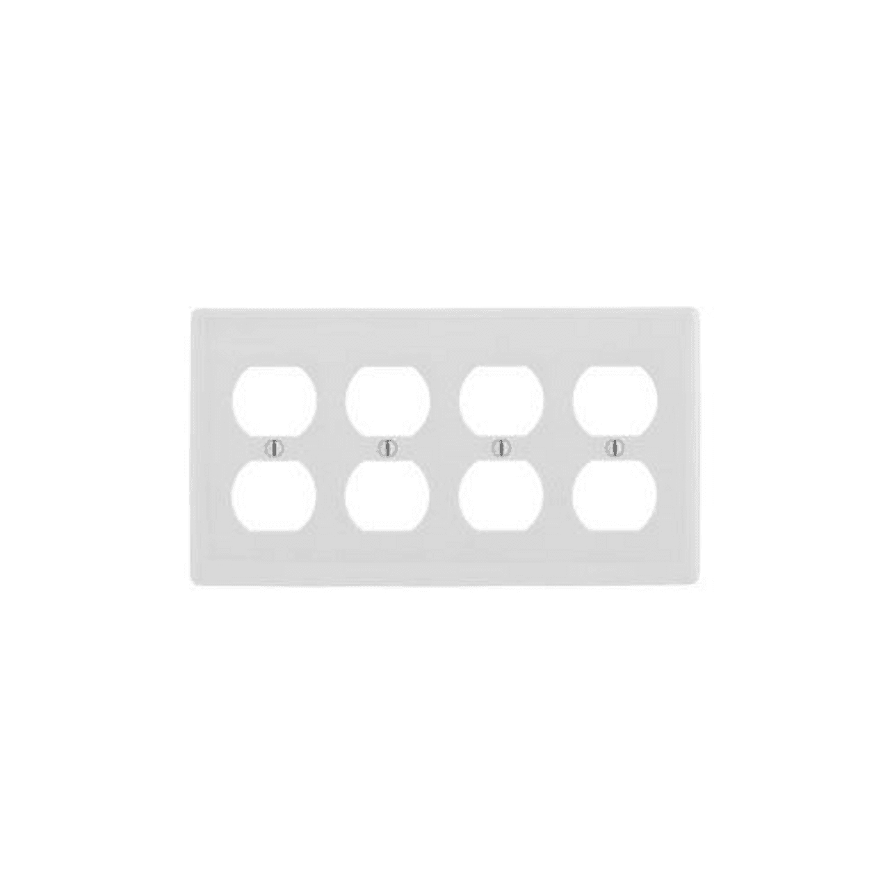 Hubbell NP84W Wallplates and Box Covers, Wallplate, Nylon, 4-Gang, 4) Duplex, White  ; Reinforcement ribs for extra strength ; High-impact, self-extinguishing nylon material ; Captive screw feature holds mounting screw in place ; Standard Size is 1/8" larger to give yo Hubbell NP84W Wallplates and Box Covers, Wallplate, Nylon, 4-Gang, 4) Duplex, White  ; Reinforcement ribs for extra strength ; High-impact, self-extinguishing nylon material ; Captive screw feature holds mounting screw in place ; Standard Size is 1/8" larger to give yo