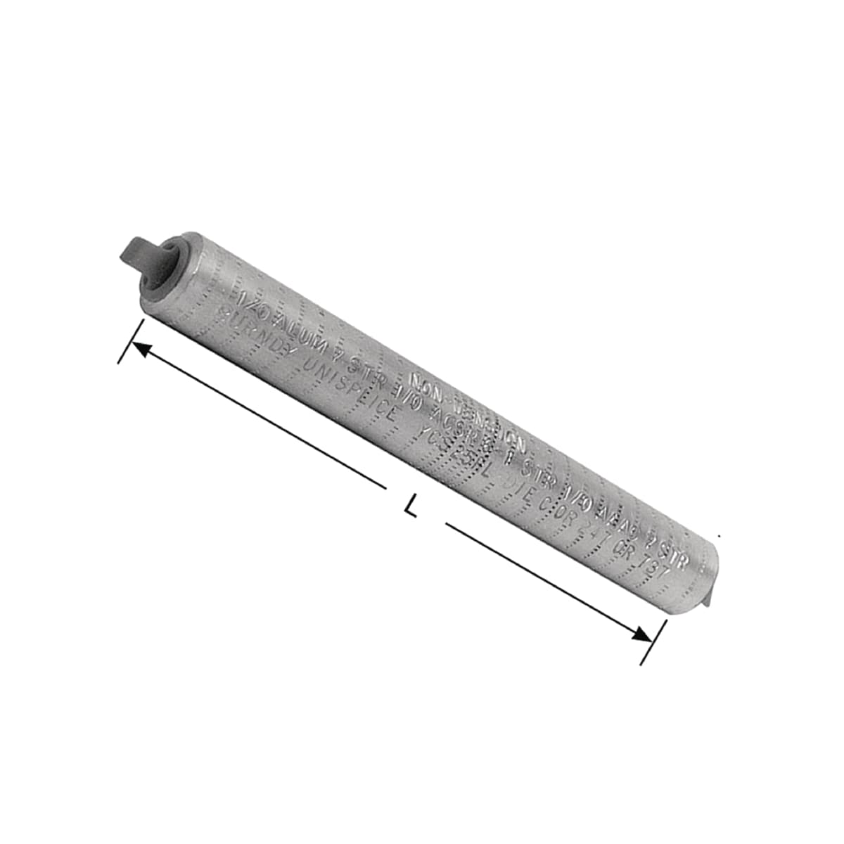 Hubbell YCS25RL HYSPLICE AL sleeve with staked cable stop, designed to withstand jumper loop tensile and vibration stresses. ANSI C119.4 CLASS 2 (PARTIAL TENSION), 6-1/4 IN L. ; Features: Aluminum Jumper Sleeve, With Cable Stop, Designed To Be Installed With Same Dies A Hubbell YCS25RL HYSPLICE AL sleeve with staked cable stop, designed to withstand jumper loop tensile and vibration stresses. ANSI C119.4 CLASS 2 (PARTIAL TENSION), 6-1/4 IN L. ; Features: Aluminum Jumper Sleeve, With Cable Stop, Designed To Be Installed With Same Dies A