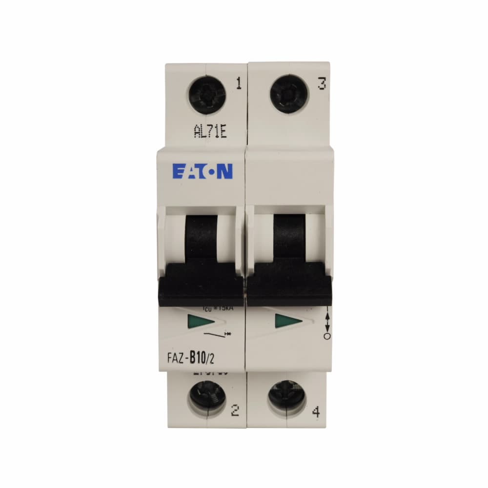 Eaton FAZ-C15/2 Eaton FAZ supplementary protector,UL 1077 Industrial miniature circuit breaker - supplementary protector,Medium levels of inrush current are expected,15 A,15 kAIC,Two-pole,5-10X /n,50-60 Hz,Standard terminals,C Curve Eaton FAZ-C15/2 Eaton FAZ supplementary protector,UL 1077 Industrial miniature circuit breaker - supplementary protector,Medium levels of inrush current are expected,15 A,15 kAIC,Two-pole,5-10X /n,50-60 Hz,Standard terminals,C Curve