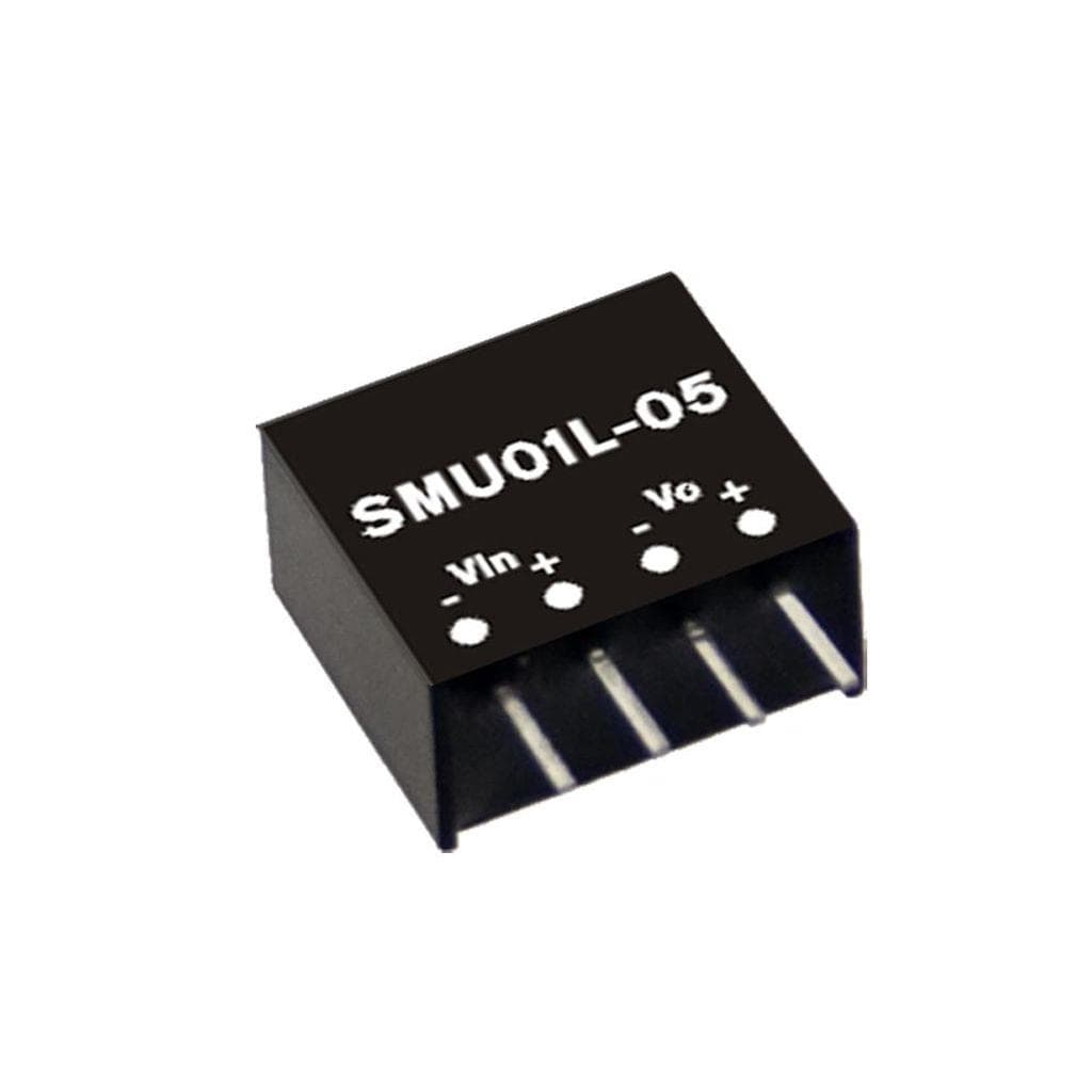 MEAN WELL SMU01N-12 DC-DC Converter PCB mount; Input 24Vdc +- 10%; Output 12Vdc at 0.84A; DIP Through hole package; Operating temperature -40°C to +85°C MEAN WELL SMU01N-12 DC-DC Converter PCB mount; Input 24Vdc +- 10%; Output 12Vdc at 0.84A; DIP Through hole package; Operating temperature -40°C to +85°C
