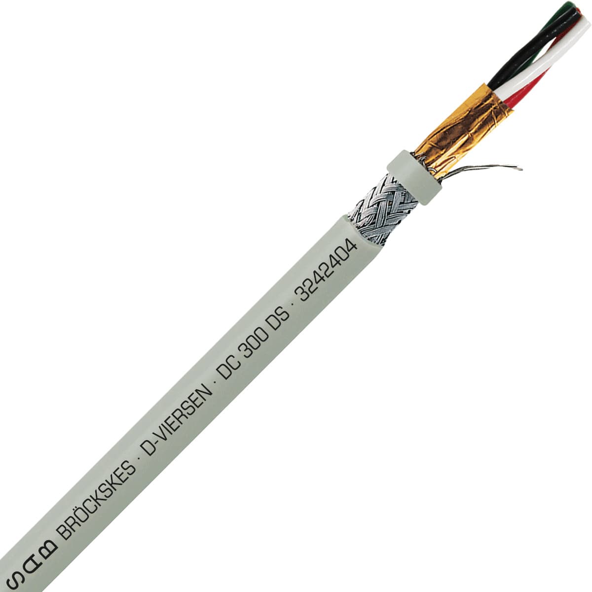 SAB 3242404 DC 300 DS - 24 AWG/4c, multi-conductor double shielded PVC signal and control cable, AWM SAB 3242404 DC 300 DS - 24 AWG/4c, multi-conductor double shielded PVC signal and control cable, AWM