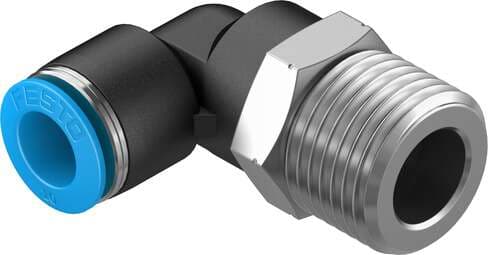 Festo 190661 push-in L-fitting QSL-1/2-10 360° orientable, male thread with external hexagon. Size: Standard, Nominal size: 8,3 mm, Type of seal on screw-in stud: coating, Assembly position: Any, Container size: 1 Festo 190661 push-in L-fitting QSL-1/2-10 360° orientable, male thread with external hexagon. Size: Standard, Nominal size: 8,3 mm, Type of seal on screw-in stud: coating, Assembly position: Any, Container size: 1