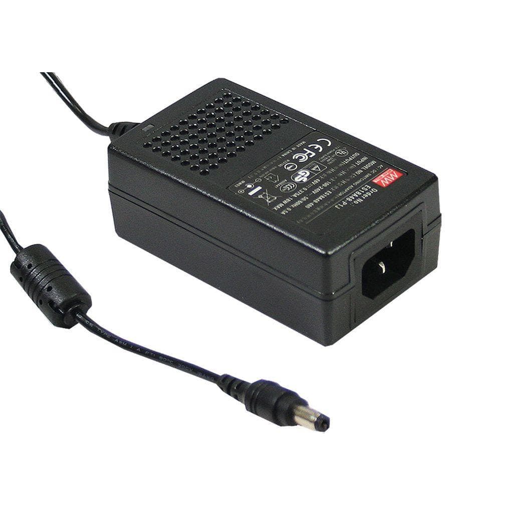 MEAN WELL GS25A12-P1J AC-DC Desktop adaptor; Output 12Vdc at 2.08A; Input connector IEC320-C14; GS25A12-P1J is succeeded by GST25A12-P1J. MEAN WELL GS25A12-P1J AC-DC Desktop adaptor; Output 12Vdc at 2.08A; Input connector IEC320-C14; GS25A12-P1J is succeeded by GST25A12-P1J.