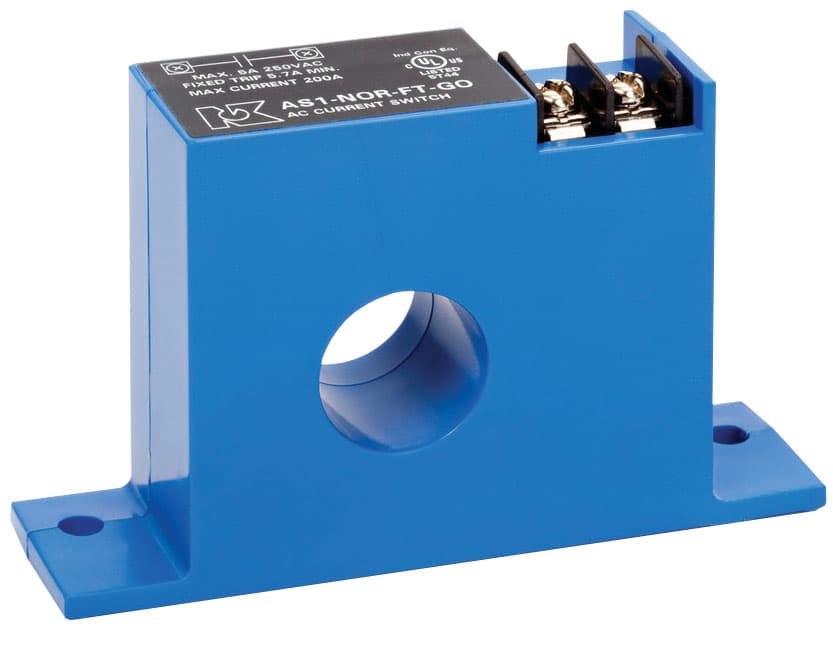 NK Technologies AS1-NOR-FT-GO AC Current Switch, Solid Core, Fixed 5.8 Amp Maximum Setpoint, Top Terminals, w/o LED, N.O., 5 A @ 250 VAC or 30 VDC NK Technologies AS1-NOR-FT-GO AC Current Switch, Solid Core, Fixed 5.8 Amp Maximum Setpoint, Top Terminals, w/o LED, N.O., 5 A @ 250 VAC or 30 VDC