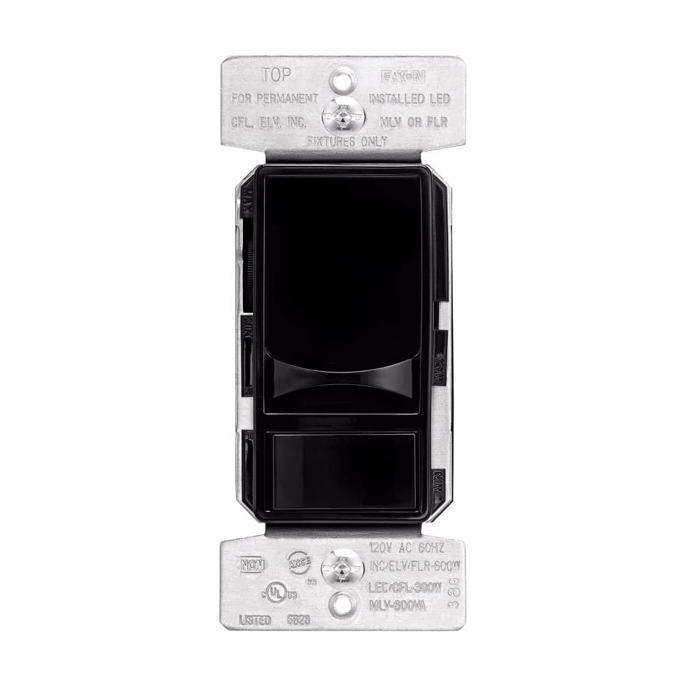 Eaton SUL06P-BK SUL06P-BK Eaton - Eaton slide dimmer, 300W LED-600W Halogen, #14 -12 AWG, Residential/ Light Commercial, Flush, 277V, Black, 62 Hz, Mark 10 Flourescent, Single-pole, Three-way, 1,2,3+, Single-phase, Back and side wire, Polycarbonate, 300W - 600W 319182 Eaton SUL06P-BK SUL06P-BK Eaton - Eaton slide dimmer, 300W LED-600W Halogen, #14 -12 AWG, Residential/ Light Commercial, Flush, 277V, Black, 62 Hz, Mark 10 Flourescent, Single-pole, Three-way, 1,2,3+, Single-phase, Back and side wire, Polycarbonate, 300W - 600W 319182