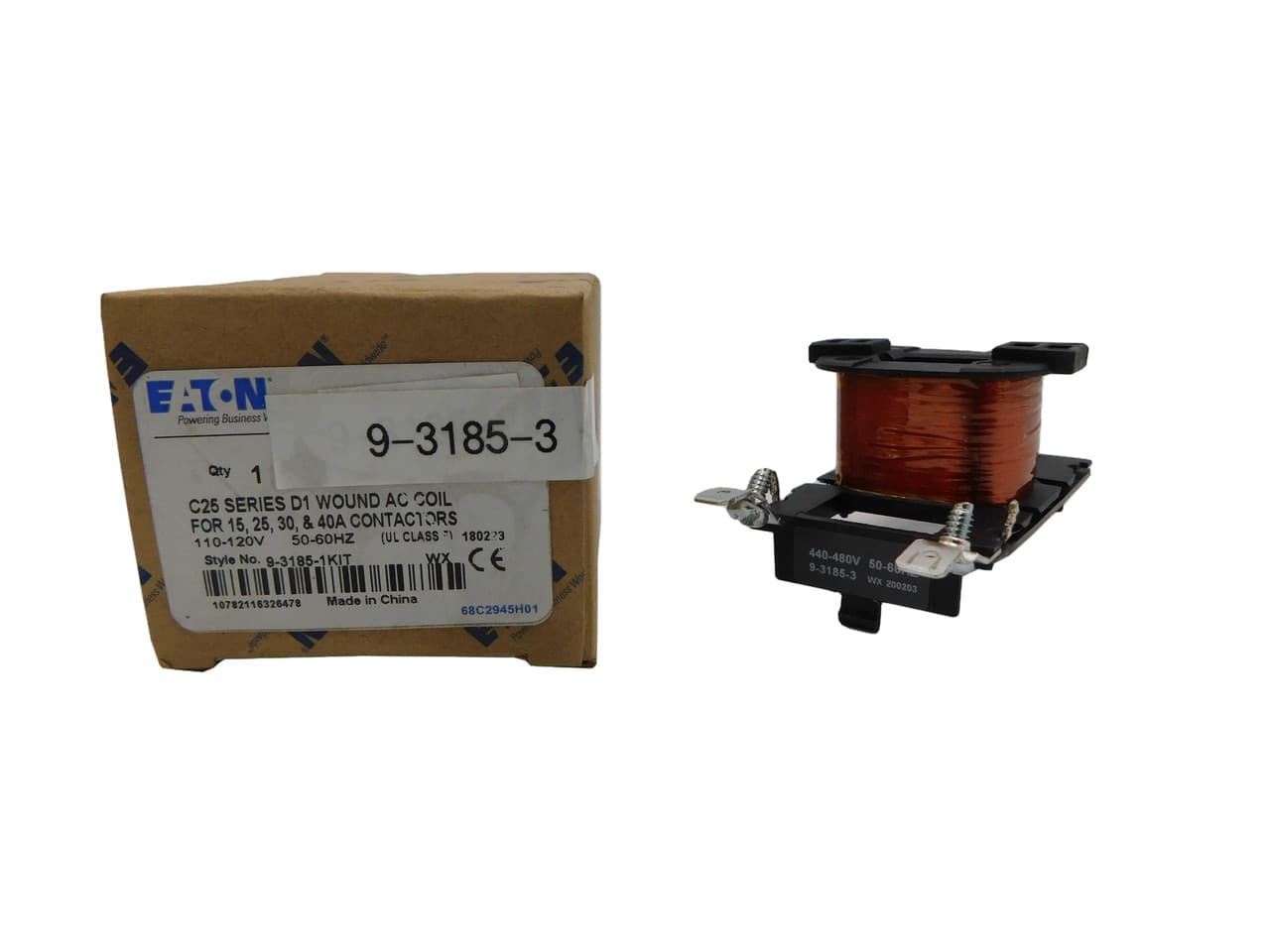 Eaton 9-3185-3 9-3185-3 Eaton - Motor Control Renewal Parts/Accessories- Coil, Definite Purpose, F, 15-40A, 440-480 Vac, 50 mm, Insulation class F, AC, Used with Definite Purpose Contactors Eaton 9-3185-3 9-3185-3 Eaton - Motor Control Renewal Parts/Accessories- Coil, Definite Purpose, F, 15-40A, 440-480 Vac, 50 mm, Insulation class F, AC, Used with Definite Purpose Contactors