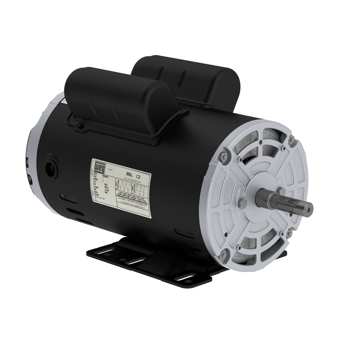 WEG 00336OT1B56-S Rolled Steel 3 HP 2P 56H 1Ph 115/208-230 V 60 Hz IC01 - ODP - Foot-mounted WEG 00336OT1B56-S Rolled Steel 3 HP 2P 56H 1Ph 115/208-230 V 60 Hz IC01 - ODP - Foot-mounted