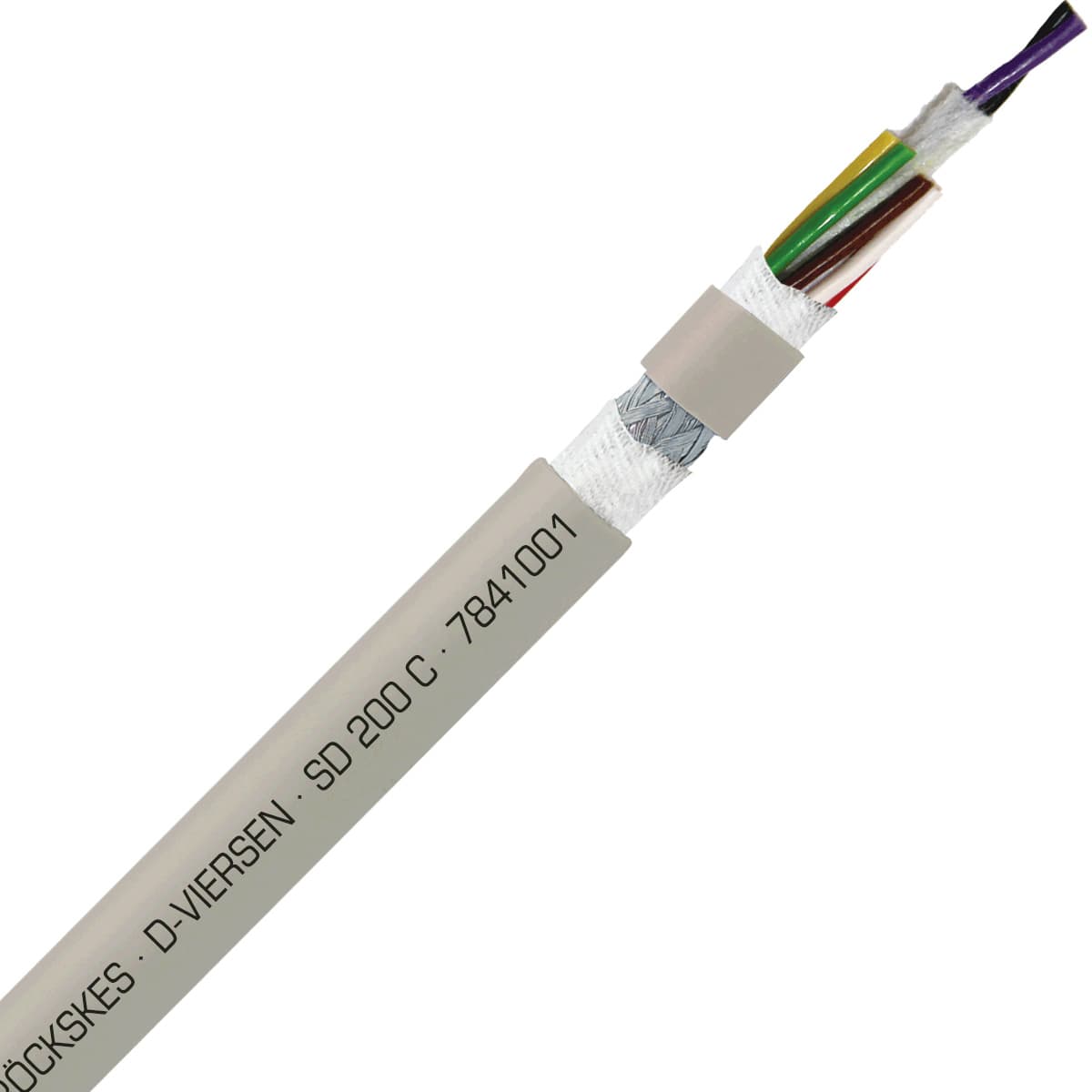 SAB 7841001 SD 200 C - 26 AWG/10c, shielded halogen free continuous flex oil resistant data cable, CE, RoHS SAB 7841001 SD 200 C - 26 AWG/10c, shielded halogen free continuous flex oil resistant data cable, CE, RoHS