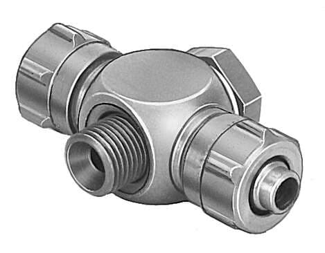 Festo 4487 quick T-connector TCK-1/4-PK-4 Swivelling with 2 sealing rings. Nominal size: 2,9 mm, Type of seal on screw-in stud: Sealing ring, Assembly position: Any, Pneumatic connection, port 1: Male thread G1/4, Pneumatic connection, port 2: for barbed connector Festo 4487 quick T-connector TCK-1/4-PK-4 Swivelling with 2 sealing rings. Nominal size: 2,9 mm, Type of seal on screw-in stud: Sealing ring, Assembly position: Any, Pneumatic connection, port 1: Male thread G1/4, Pneumatic connection, port 2: for barbed connector
