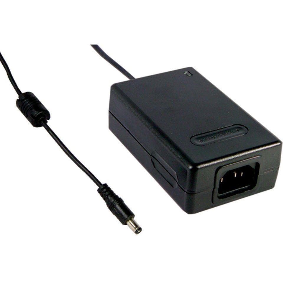 MEAN WELL MES30A-7P1J AC-DC Single output medical desktop adaptor with 3 pin IEC320-C14 input socket; Output 28VDC at 1.07 with P1J tuning fork plug OD 5.5mm; ID 2.1mm; length 11mm; 2xMOPP; Class I; MES30A-7P1J is succeeded by GSM40A24-P1J. MEAN WELL MES30A-7P1J AC-DC Single output medical desktop adaptor with 3 pin IEC320-C14 input socket; Output 28VDC at 1.07 with P1J tuning fork plug OD 5.5mm; ID 2.1mm; length 11mm; 2xMOPP; Class I; MES30A-7P1J is succeeded by GSM40A24-P1J.