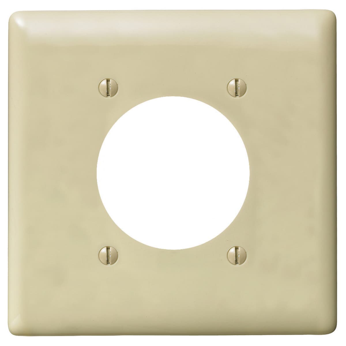 Hubbell NP703I Wallplates and Box Covers, Wallplate, Nylon, 2-Gang, 1) 2.15" Opening, Ivory  ; Reinforcement ribs for extra strength ; High-impact, self-extinguishing nylon material ; Captive screw feature holds mounting screw in place ; 1-Single 2.16 in. (54.9) Diamete Hubbell NP703I Wallplates and Box Covers, Wallplate, Nylon, 2-Gang, 1) 2.15" Opening, Ivory  ; Reinforcement ribs for extra strength ; High-impact, self-extinguishing nylon material ; Captive screw feature holds mounting screw in place ; 1-Single 2.16 in. (54.9) Diamete