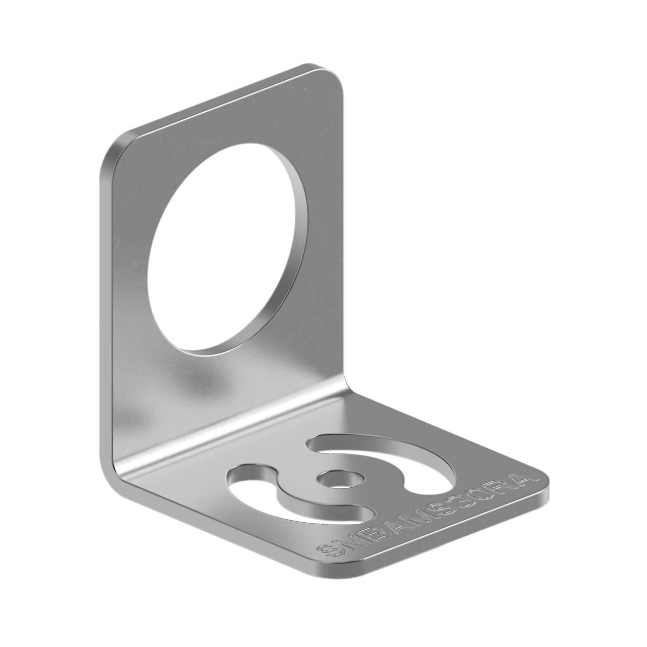Banner SMBAMS30RA Bracket: 30 mm Right-Angle; Material: 12 Gauge cold rolled steel; Curved mounting slot for versatility/orientation Banner SMBAMS30RA Bracket: 30 mm Right-Angle; Material: 12 Gauge cold rolled steel; Curved mounting slot for versatility/orientation
