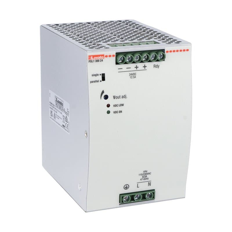 Lovato Electric PSL130024 PSL130024 Lovato - DIN rail switching power supply, single-phase. 24VDC, 12.5A/300W Lovato Electric PSL130024 PSL130024 Lovato - DIN rail switching power supply, single-phase. 24VDC, 12.5A/300W