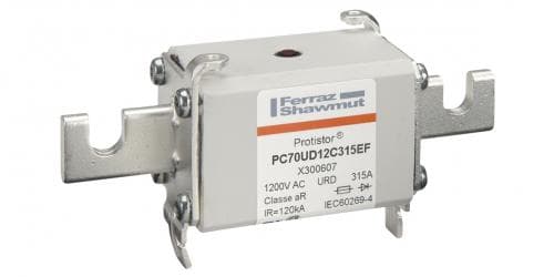 Mersen X300607 X300607 Mersen - Square Body High-Speed Fuse Protistor® Size 70 aR 1200VAC IEC 1300VAC UL 315A With Striker Open Slot Blades Mersen X300607 X300607 Mersen - Square Body High-Speed Fuse Protistor® Size 70 aR 1200VAC IEC 1300VAC UL 315A With Striker Open Slot Blades
