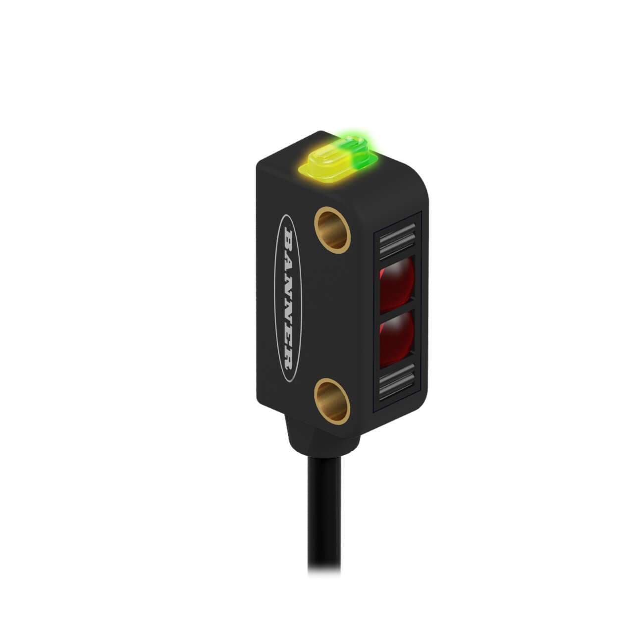 Banner Q12RB6RQ WORLD-BEAM Q12 Series: Receiver; Range: 2 m; Input: 10-30 V dc; Output: DO (Dark Operate) Bipolar: 1 NPN; 1 PNP; 150 mm (6 in) M8 Pigtail QD Banner Q12RB6RQ WORLD-BEAM Q12 Series: Receiver; Range: 2 m; Input: 10-30 V dc; Output: DO (Dark Operate) Bipolar: 1 NPN; 1 PNP; 150 mm (6 in) M8 Pigtail QD